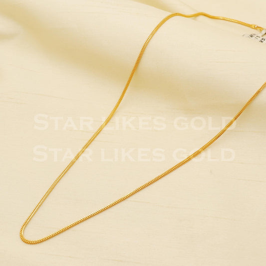Premium 22k Gold Box Design Chain with Hallmark, B1419