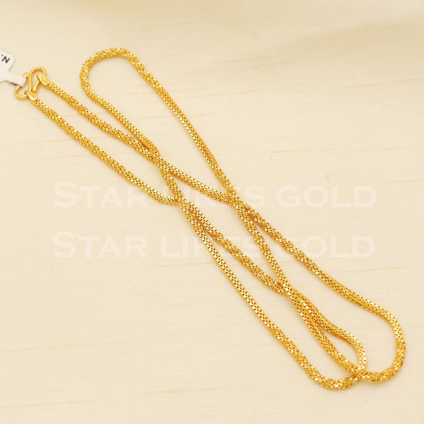 Elegant 22k Hallmark Gold Box Link Chain for Daily Wear, B1427