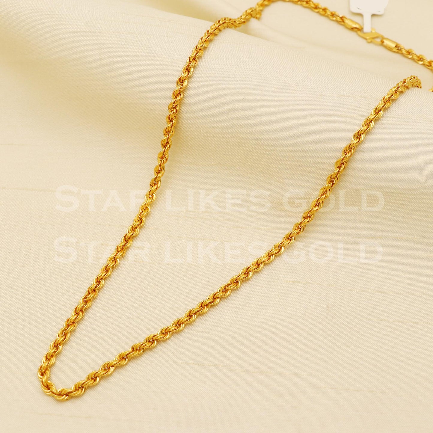 22k Hallmark Gold Twisted Rope Chain for Daily Wear, B1432