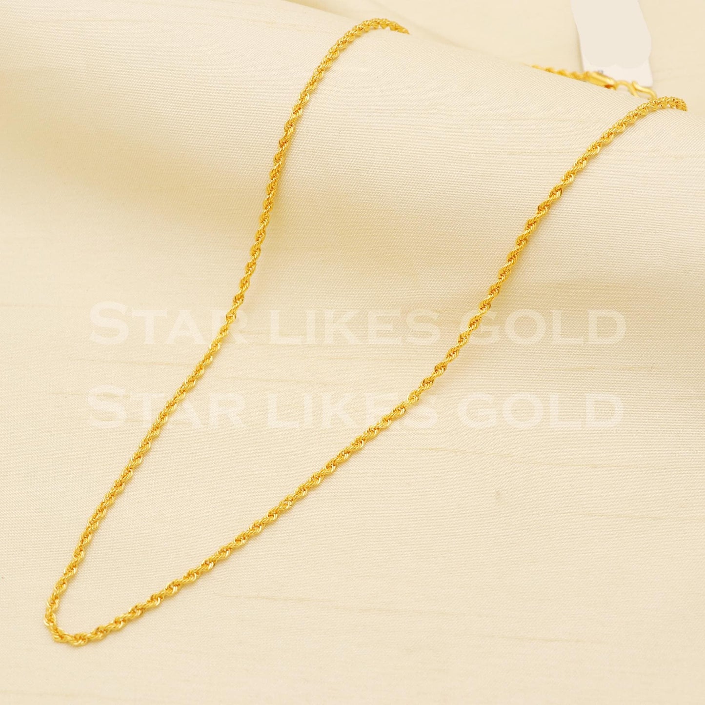 Classic 22k Hallmark Gold Twisted Rope Chain Design, B1437