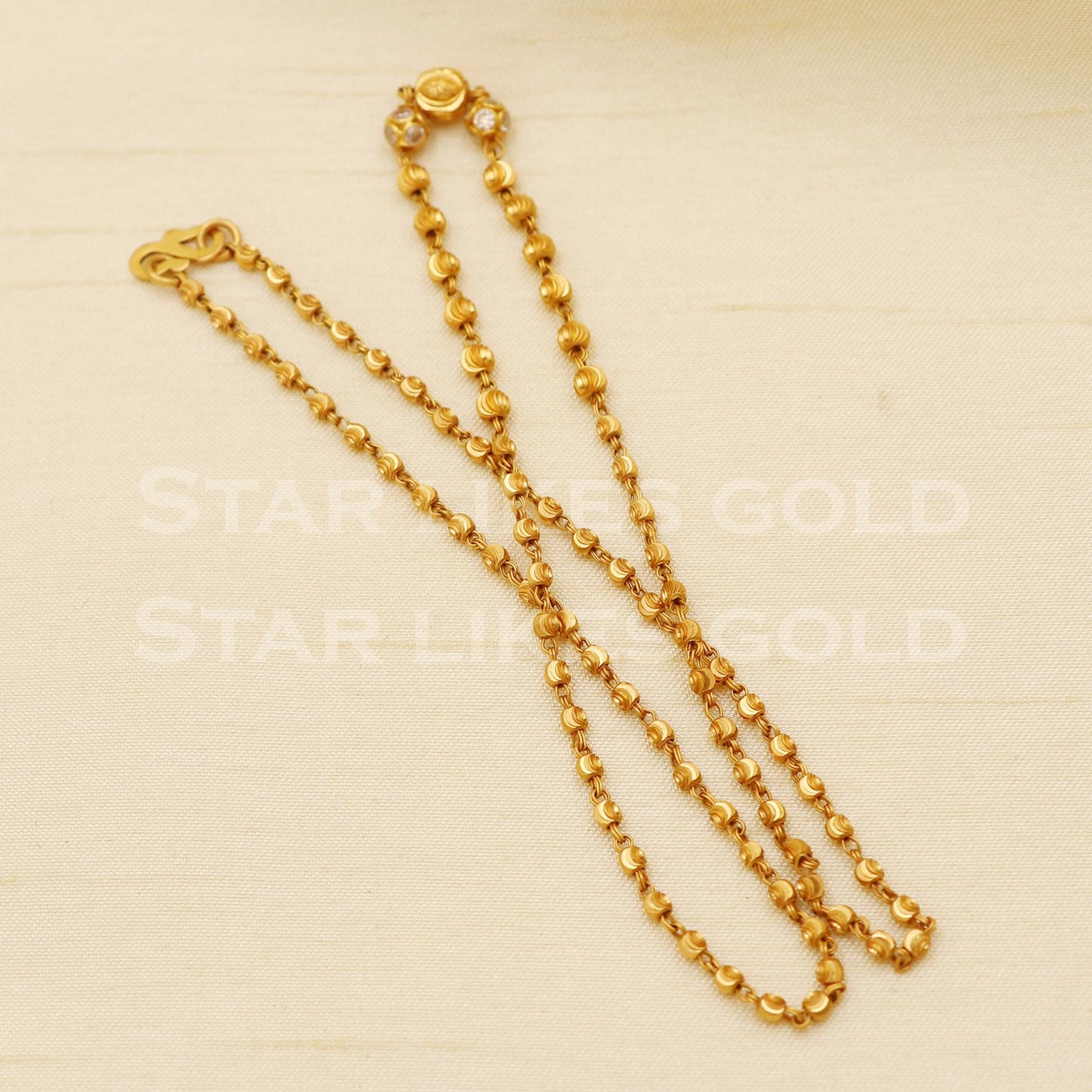 Elegant 18k Gold Hallmark Spherical Bead Chain Design, B1443