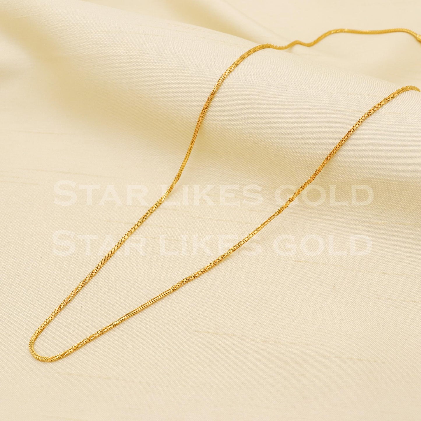18k Hallmark Gold Fancy Textured Bead Chain for Special Occasions, B1447