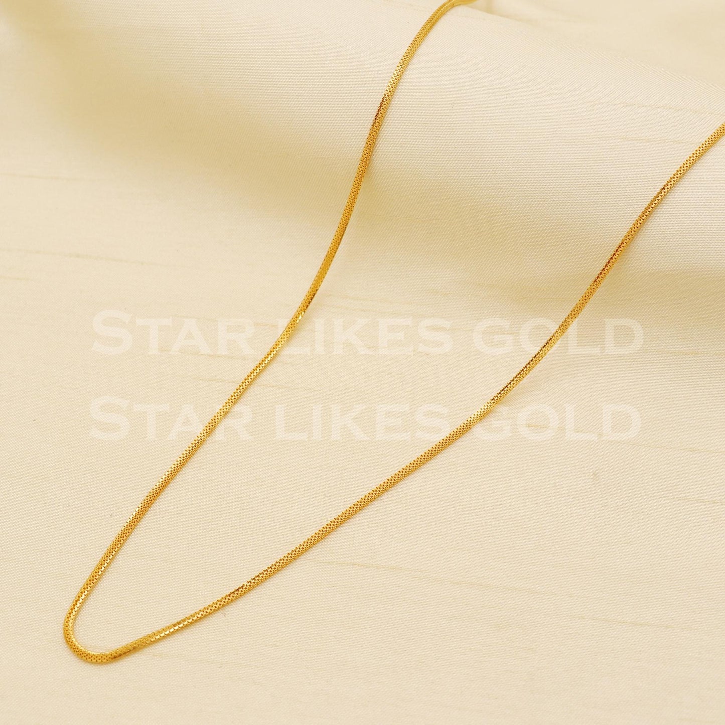 18k Hallmark Gold Delicate Daily Wear Chain for Her, B1448