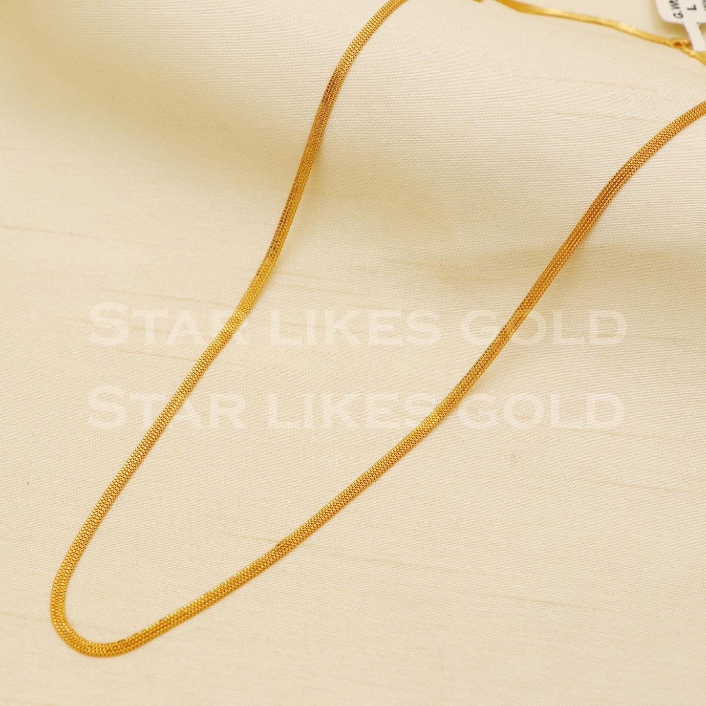 18k Hallmark Gold Sleek Mesh Style Flat Woven Chain, B1449