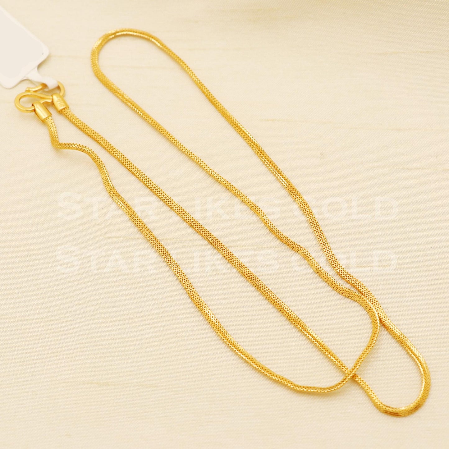 Premium 18k Hallmark Gold Thin Box Link Elegant Chain, B1466