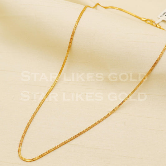 Premium 18k Hallmark Gold Thin Box Link Elegant Chain, B1466