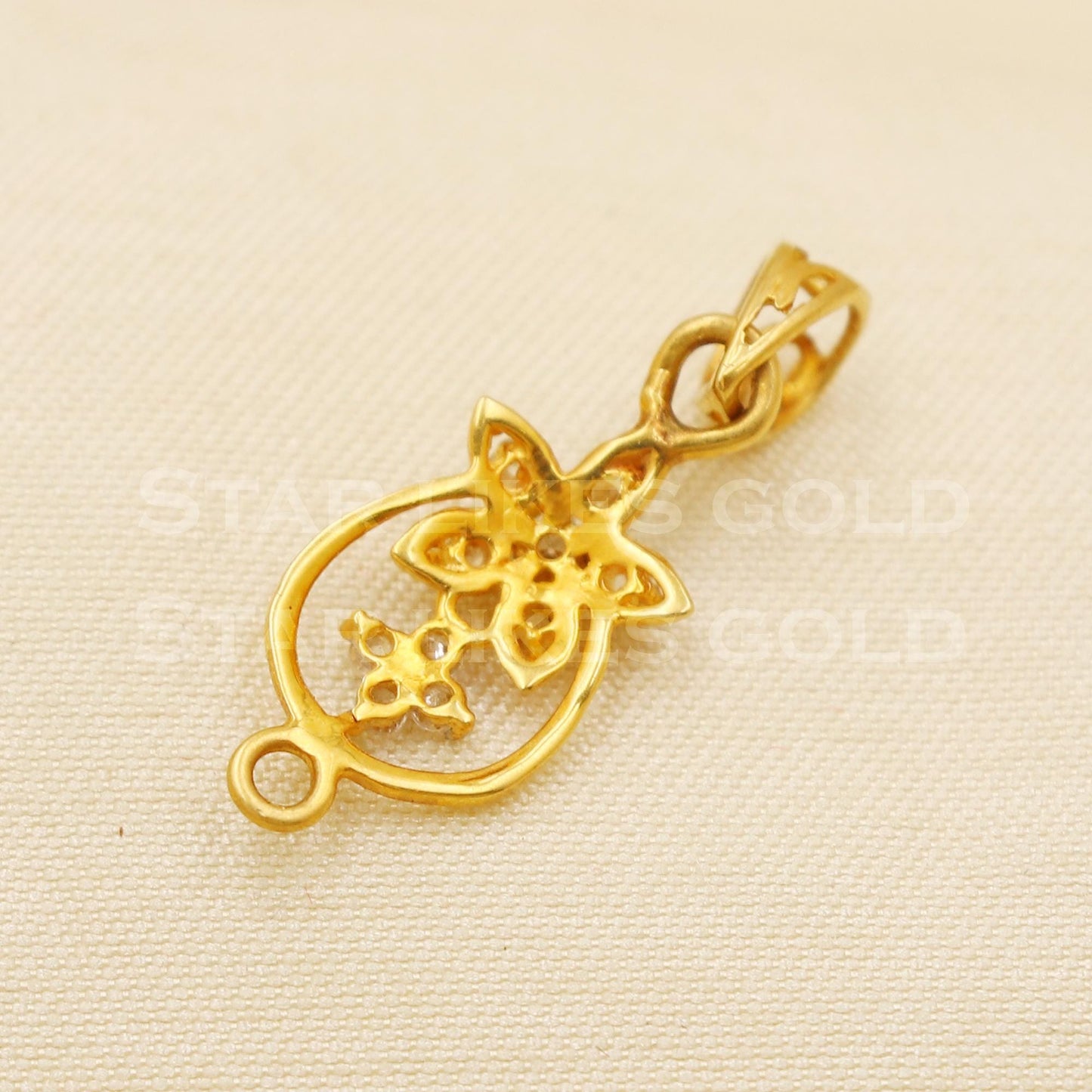 Beautiful 18k Yellow Gold Handmade Zircon Pendant Jewelry, B1475