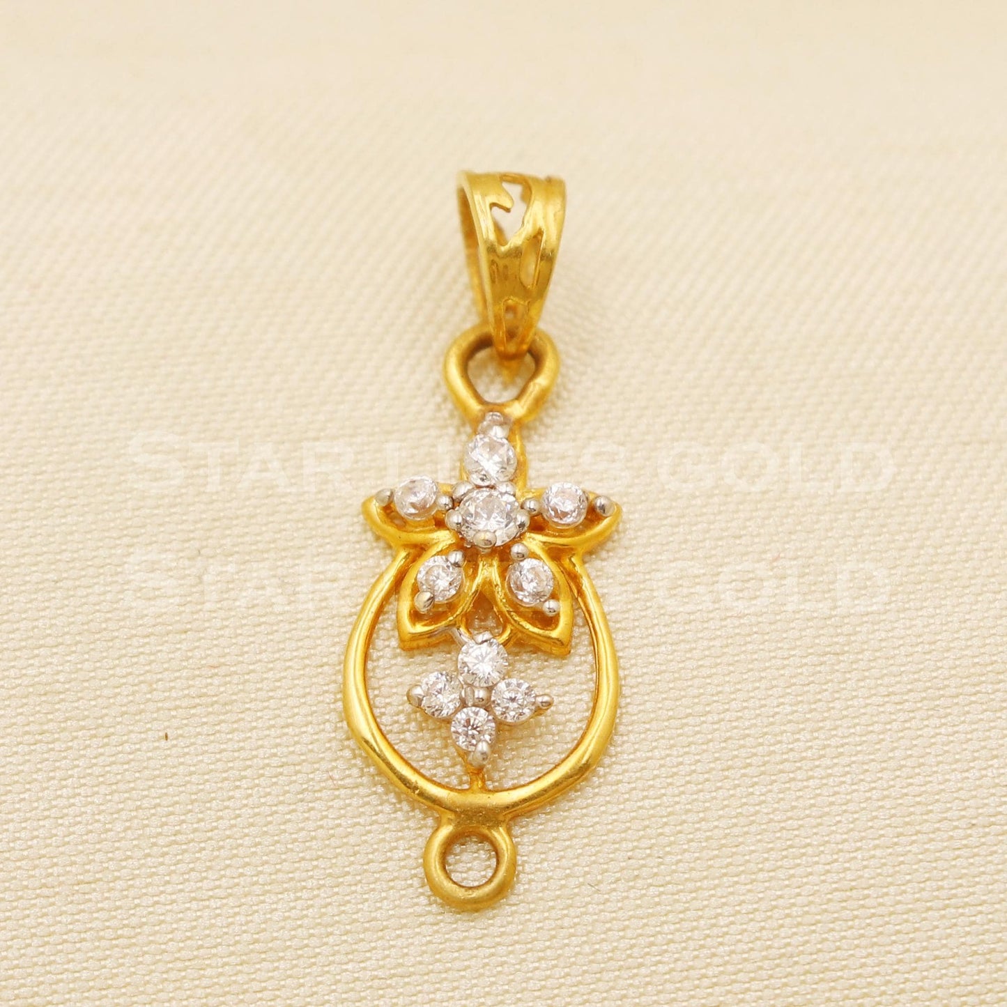 Beautiful 18k Yellow Gold Handmade Zircon Pendant Jewelry, B1475