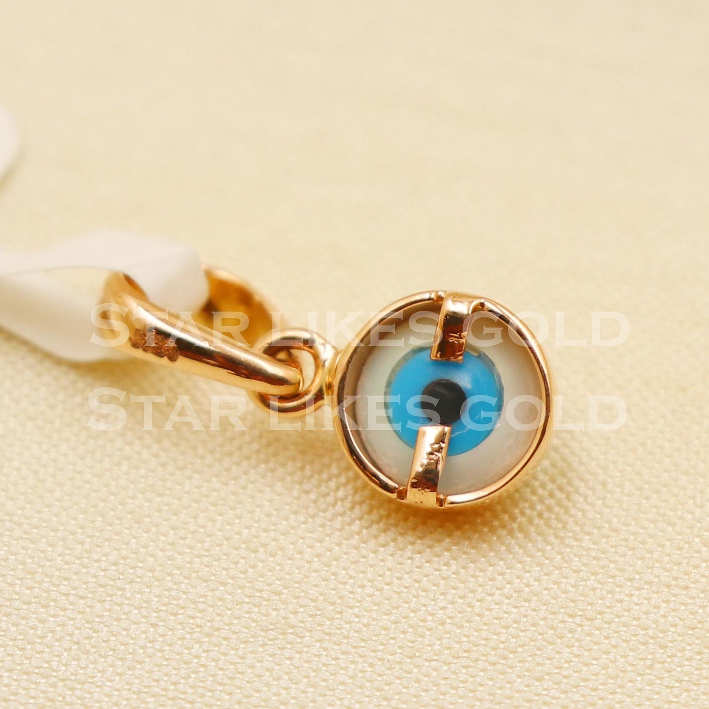 blue evil eye 22k Yellow Gold Handmade Pendant Jewelry, PR1171