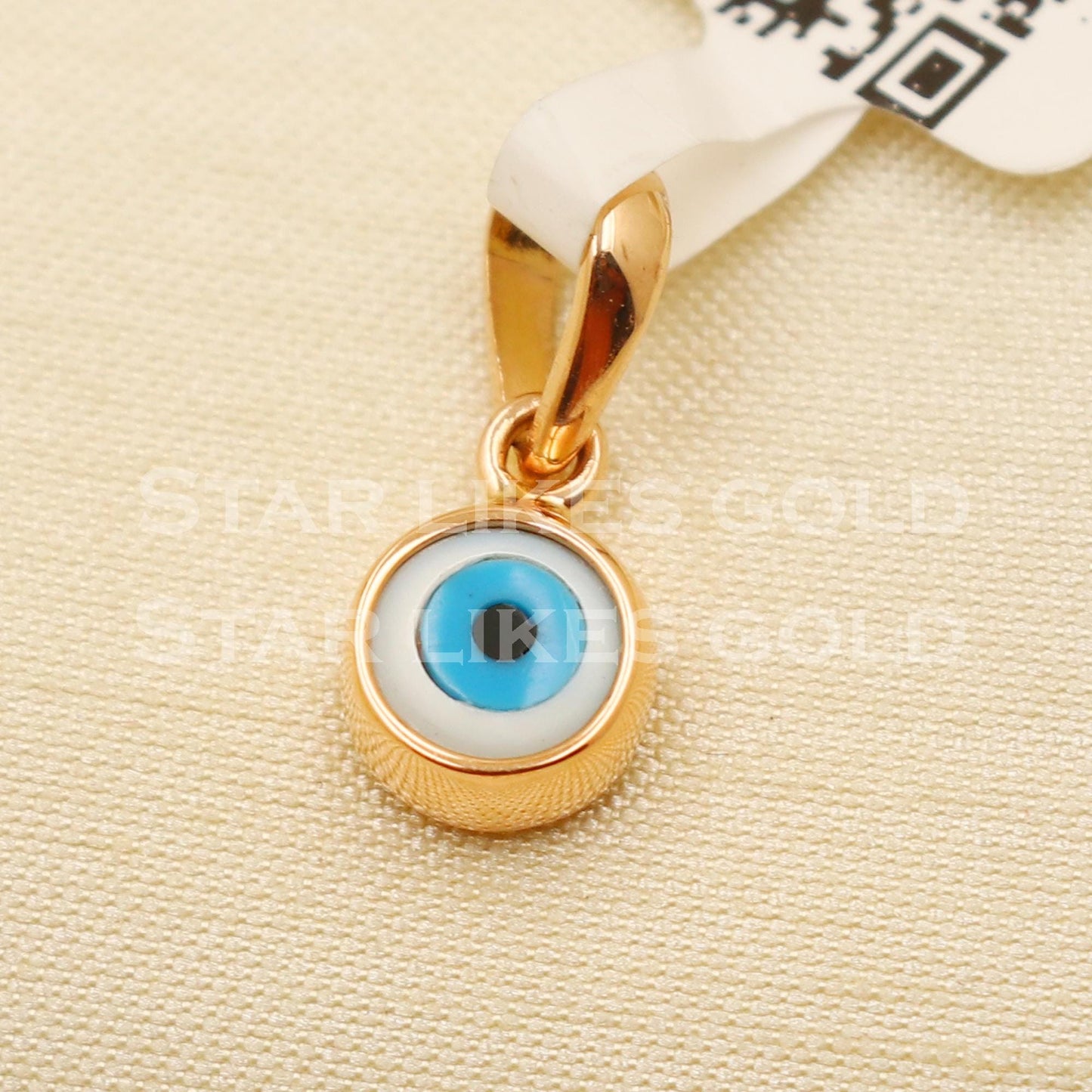 blue evil eye 22k Yellow Gold Handmade Pendant Jewelry, PR1171
