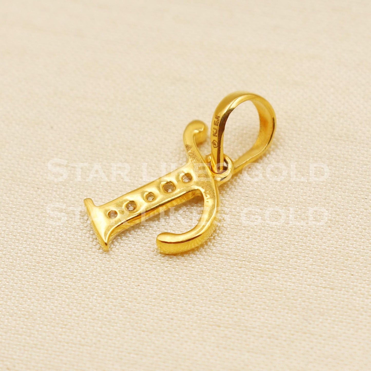 T Name Initial 18k Yellow Gold Handmade Charms Pendant light weight Jewelry, PR1197