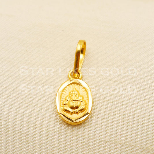 Ganehsji 22k Yellow Gold Handmade Charms Pendant light weight Jewelry, PR1209