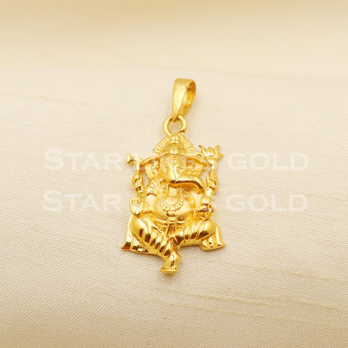 Ganeshji 22k Yellow Gold Handmade Charms Pendant light weight Jewelry, PR1213