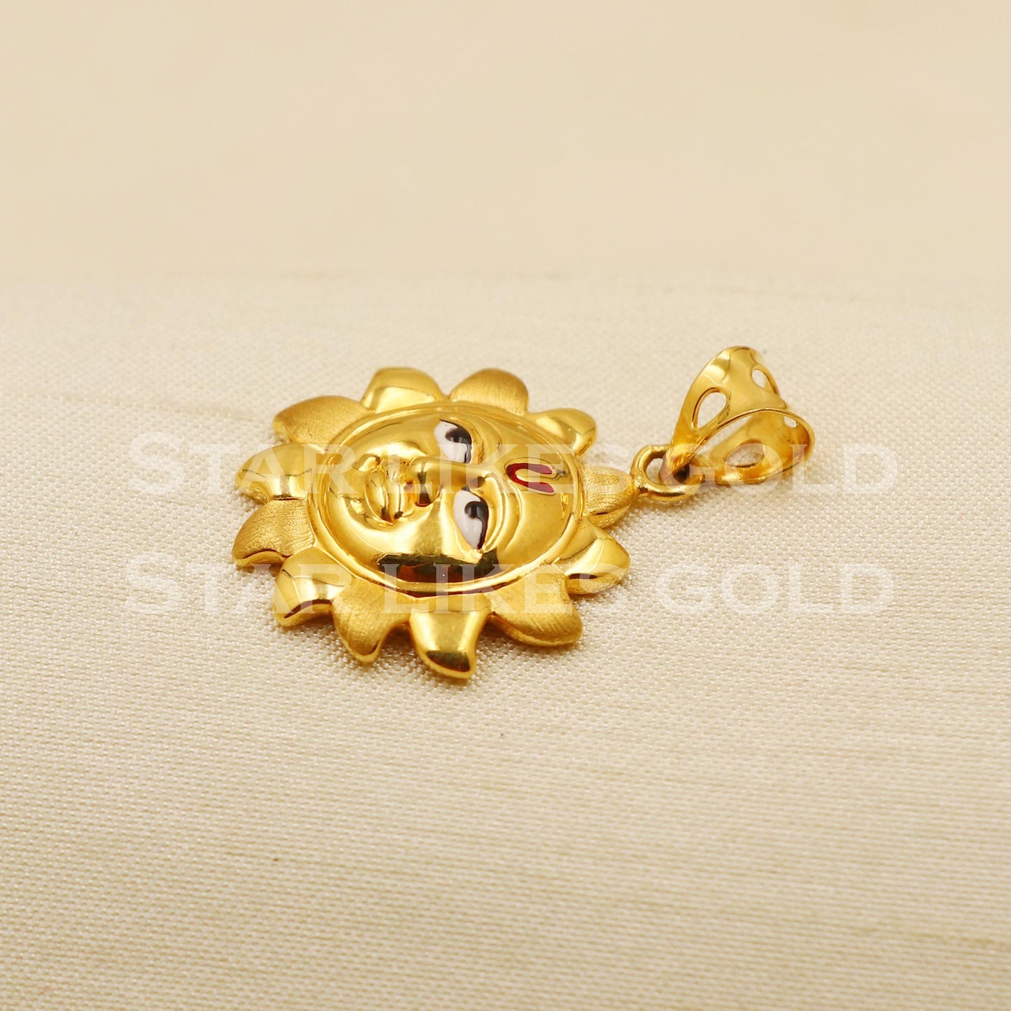 Sun 22k Yellow Gold Handmade Pendant Jewelry, PR1265