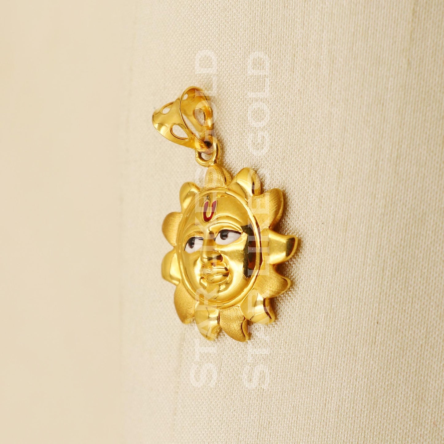 Sun 22k Yellow Gold Handmade Pendant Jewelry, PR1265