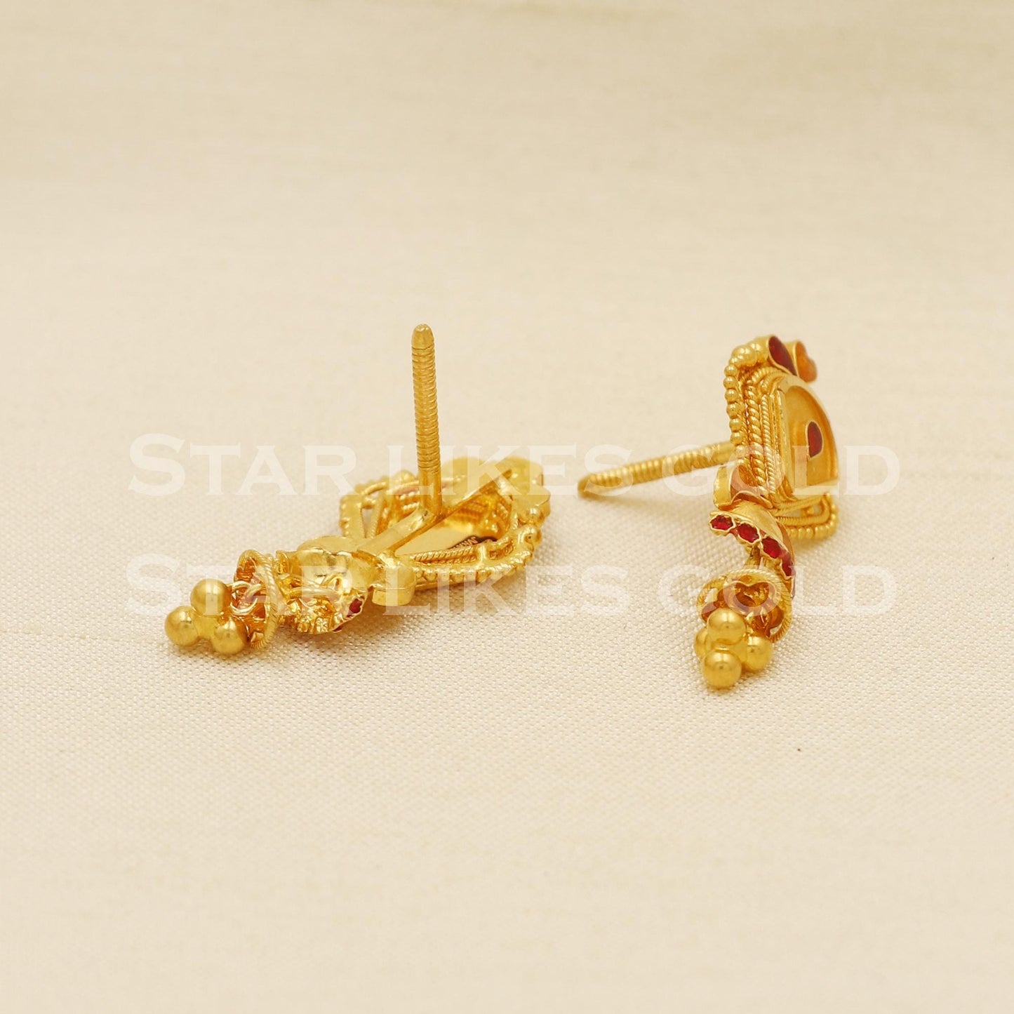 Pure 22k Gold Ethnic Festive Wear Earrings with Hallmark Assurance, PR1288