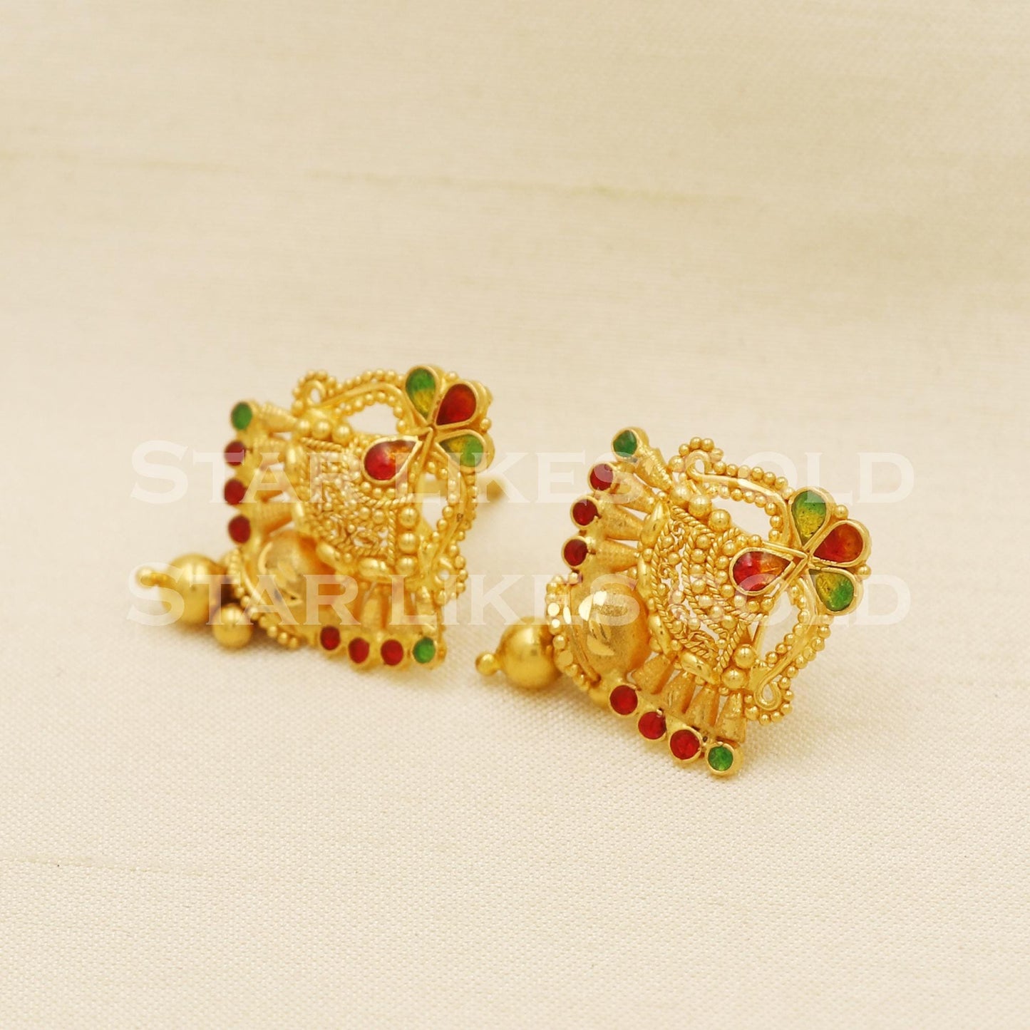 Stunning 22k 22 karat gold earrings, PR1304