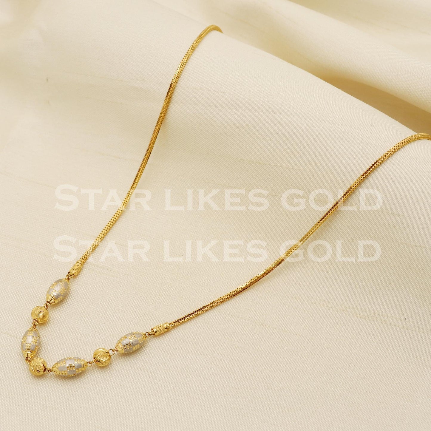 22k 22KT GOLD chain necklace Handmade fine Jewelry, PR1319