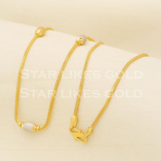 22k 22KT GOLD chain necklace Handmade fine Jewelry, PR1324