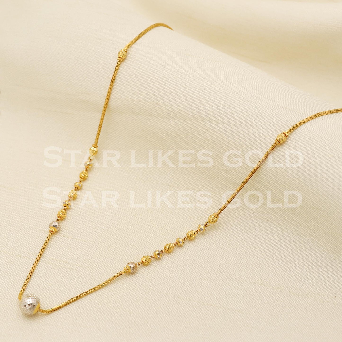 22k 22KT GOLD chain necklace Handmade fine Jewelry, PR1327