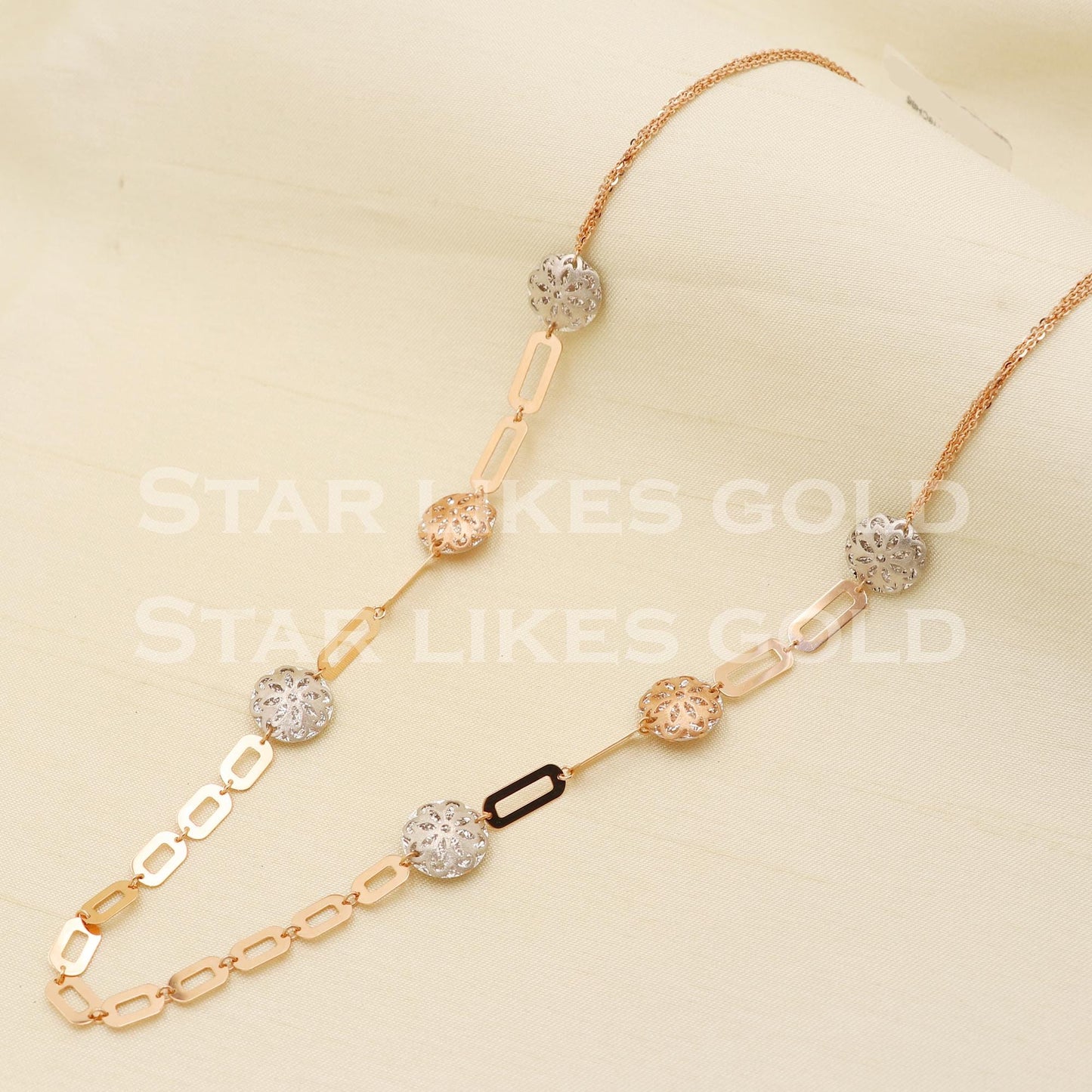 18k 18KT Rose GOLD chain necklace Handmade fine Jewelry, PR1333