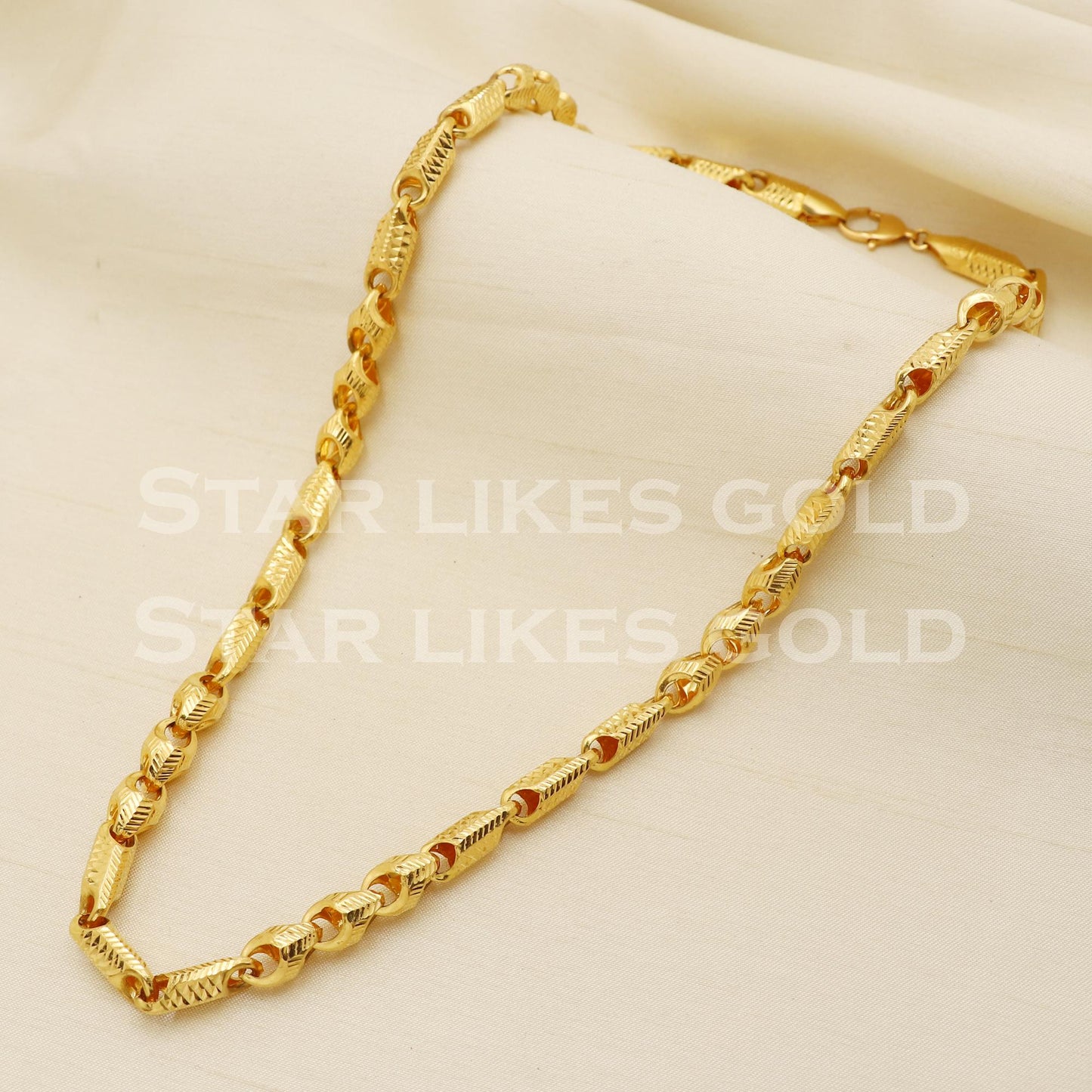 22k 22KT GOLD chain necklace Handmade fine Jewelry, PR1358