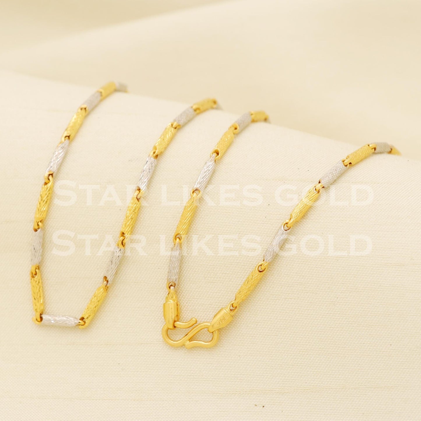 22k 22KT GOLD White Yellow Gold chain necklace Handmade fine Jewelry, PR1379