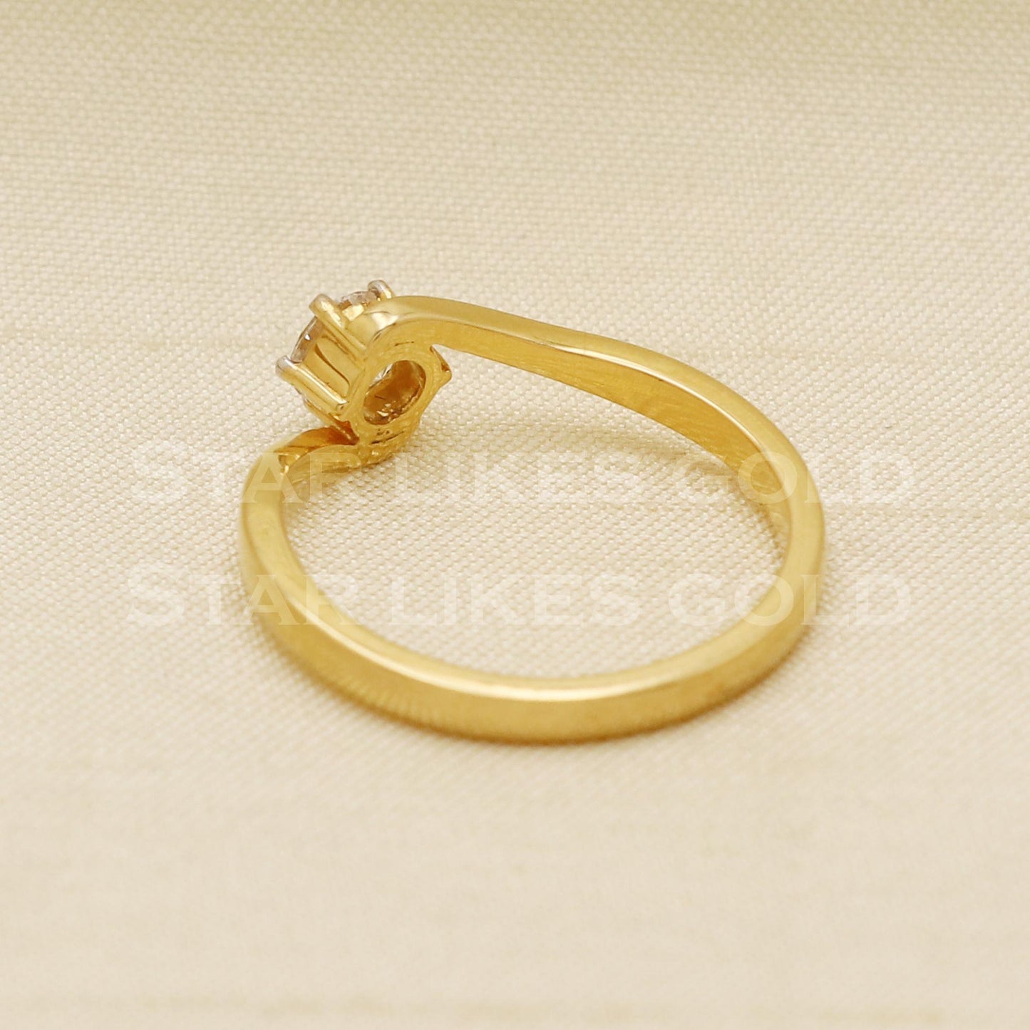 Handmade Natural Diamond Ring from India,18K gold Wt 2.86g, Diamond 0.4cts, Ring Size US All, width 5mm, PR1011