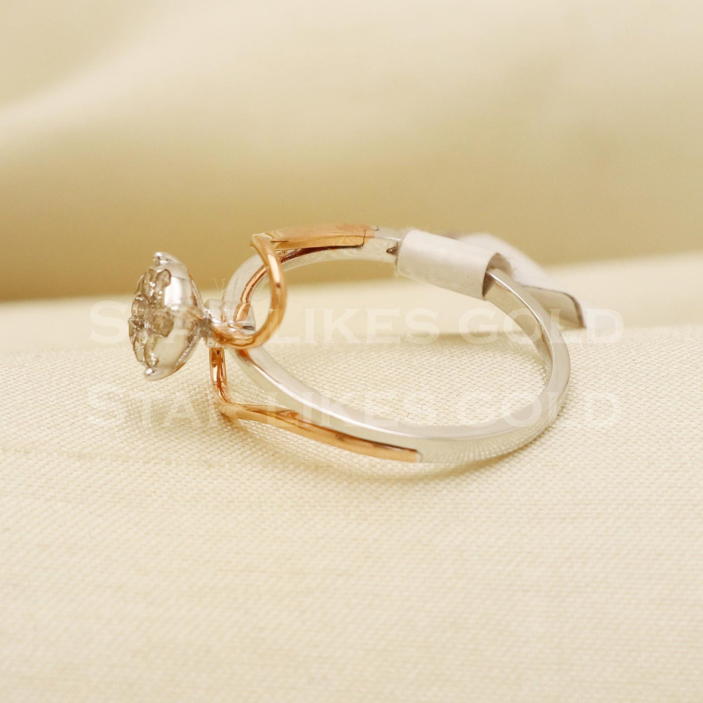 Handmade Natural Diamond Ring from India,14K gold Wt 2.31g, Diamond 0.22cts, Ring Size US All, width 6/12mm, PR1032