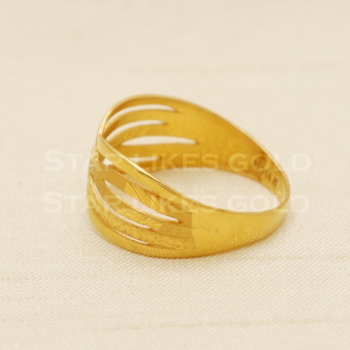 Exquisite 22K Gold Textured Woven Ring | Elegant Multi-Strand Design, PR1059