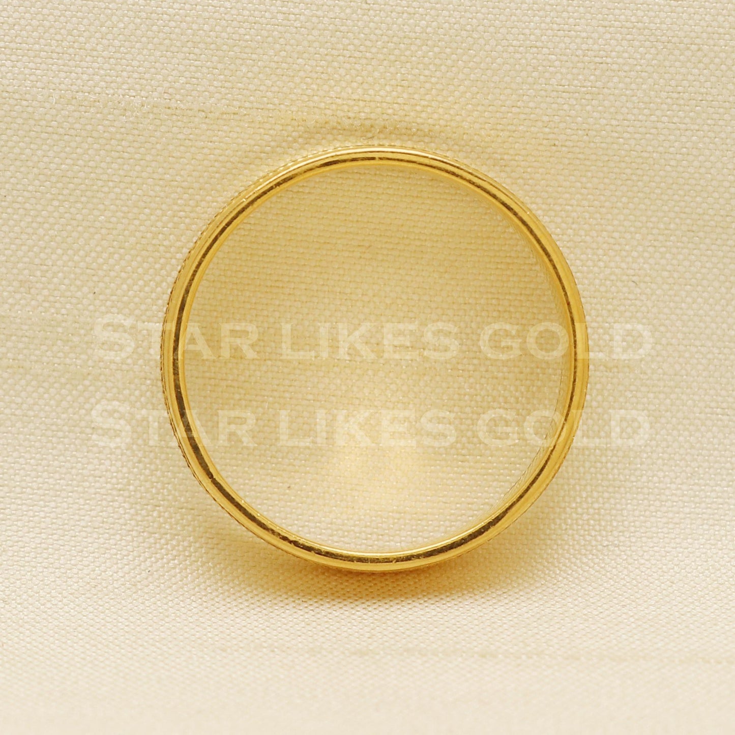 Classic 22K Gold Textured Band Ring | Elegant Unisex Gold Band, PR1067