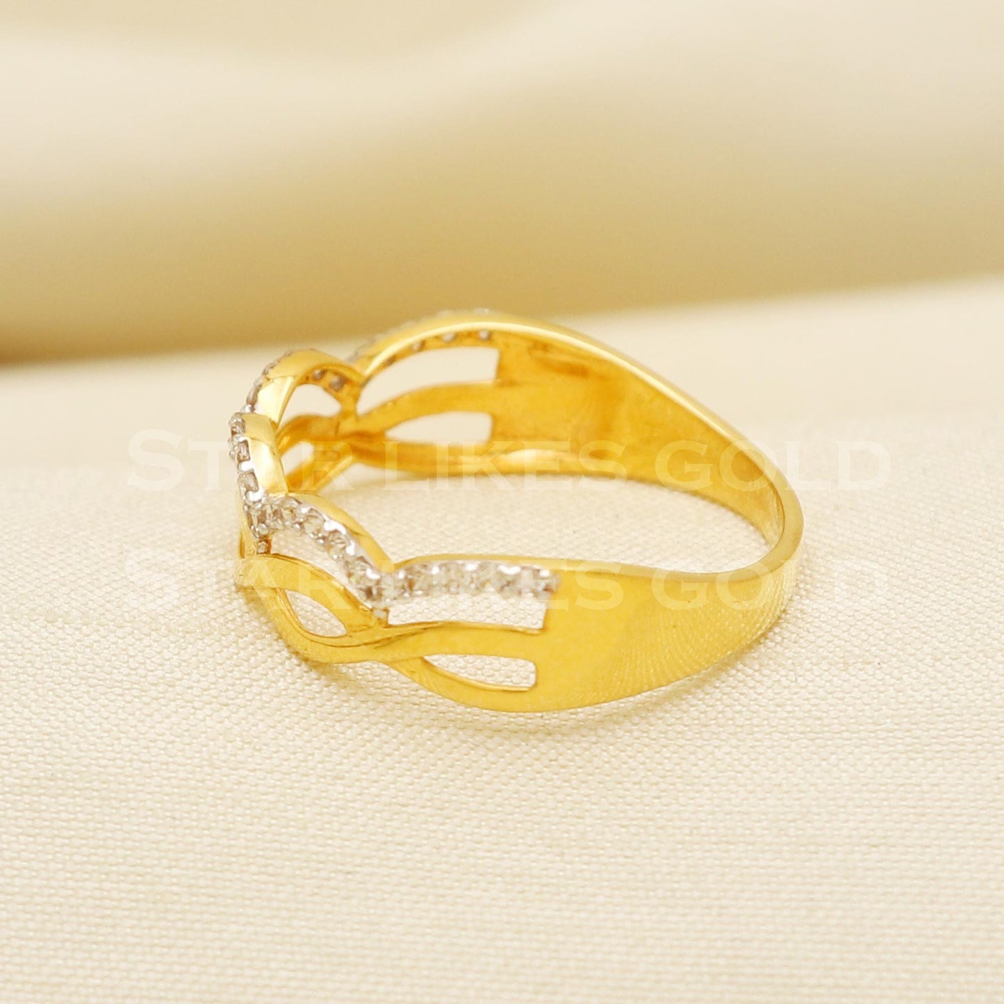 CZ 22 karat 22k Gold Handmade Ring Jewelry, PR1084