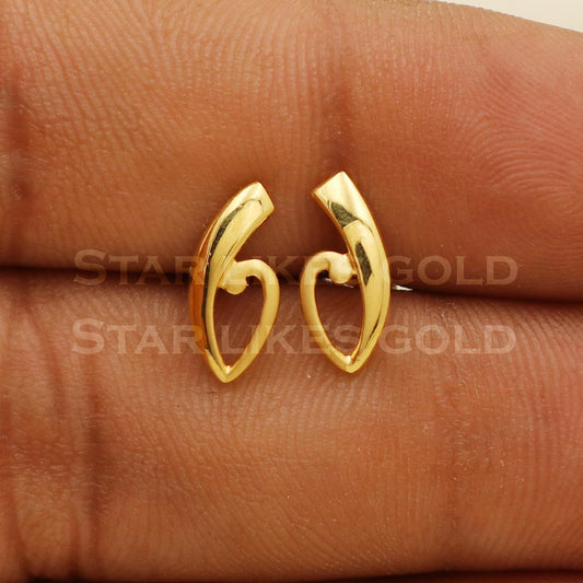 Lovely 22k 22 karat gold stud earrings jewelry, PR1130