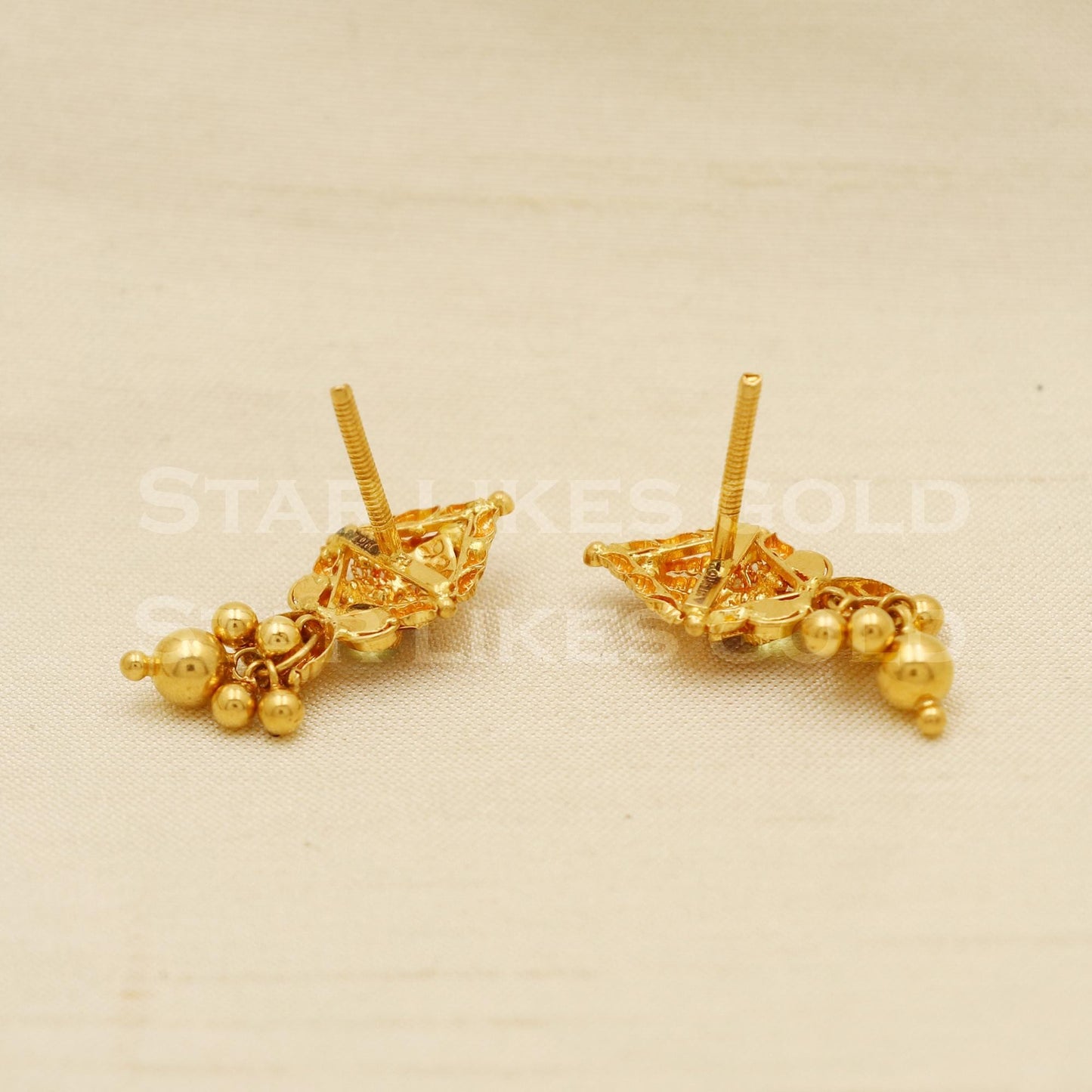 Stunning 22k 22 karat gold Dangle earrings indian jewelry, PR1132