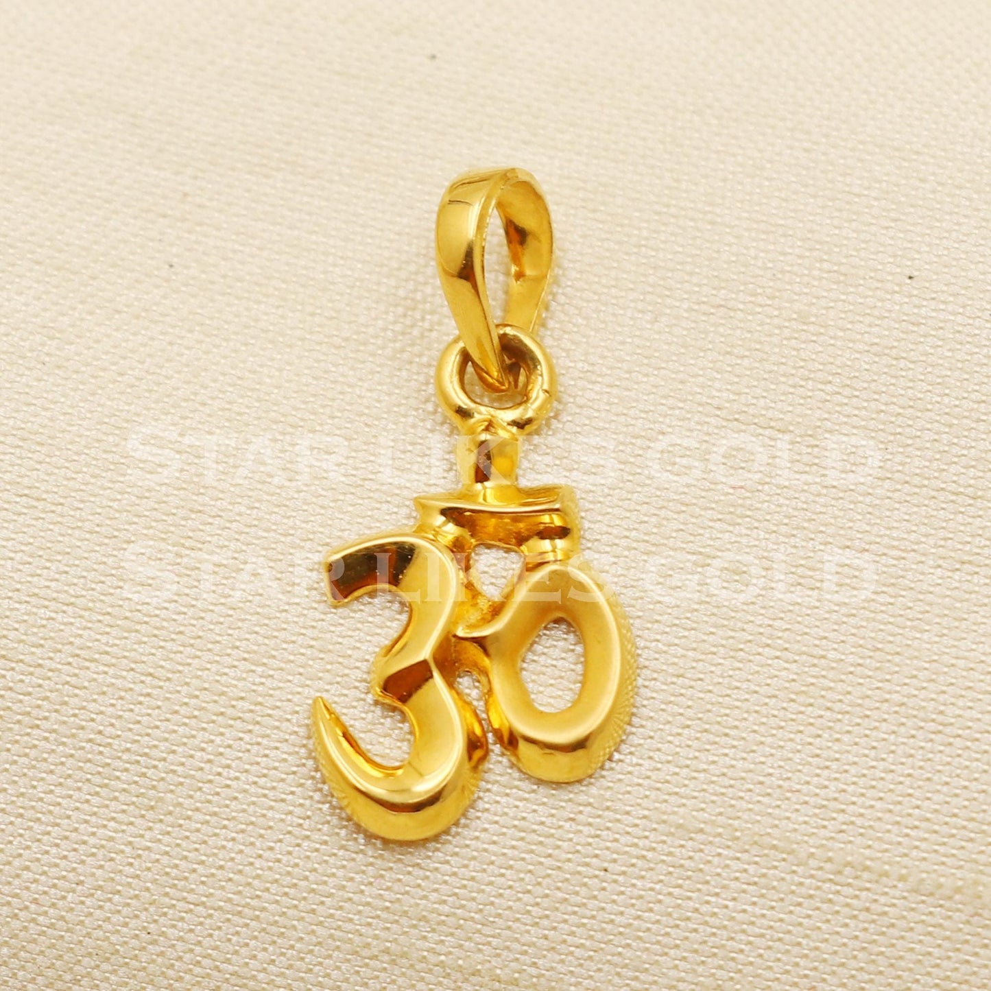 OM 18k Yellow Gold Handmade Charms Pendant light weight Jewelry, PR1208