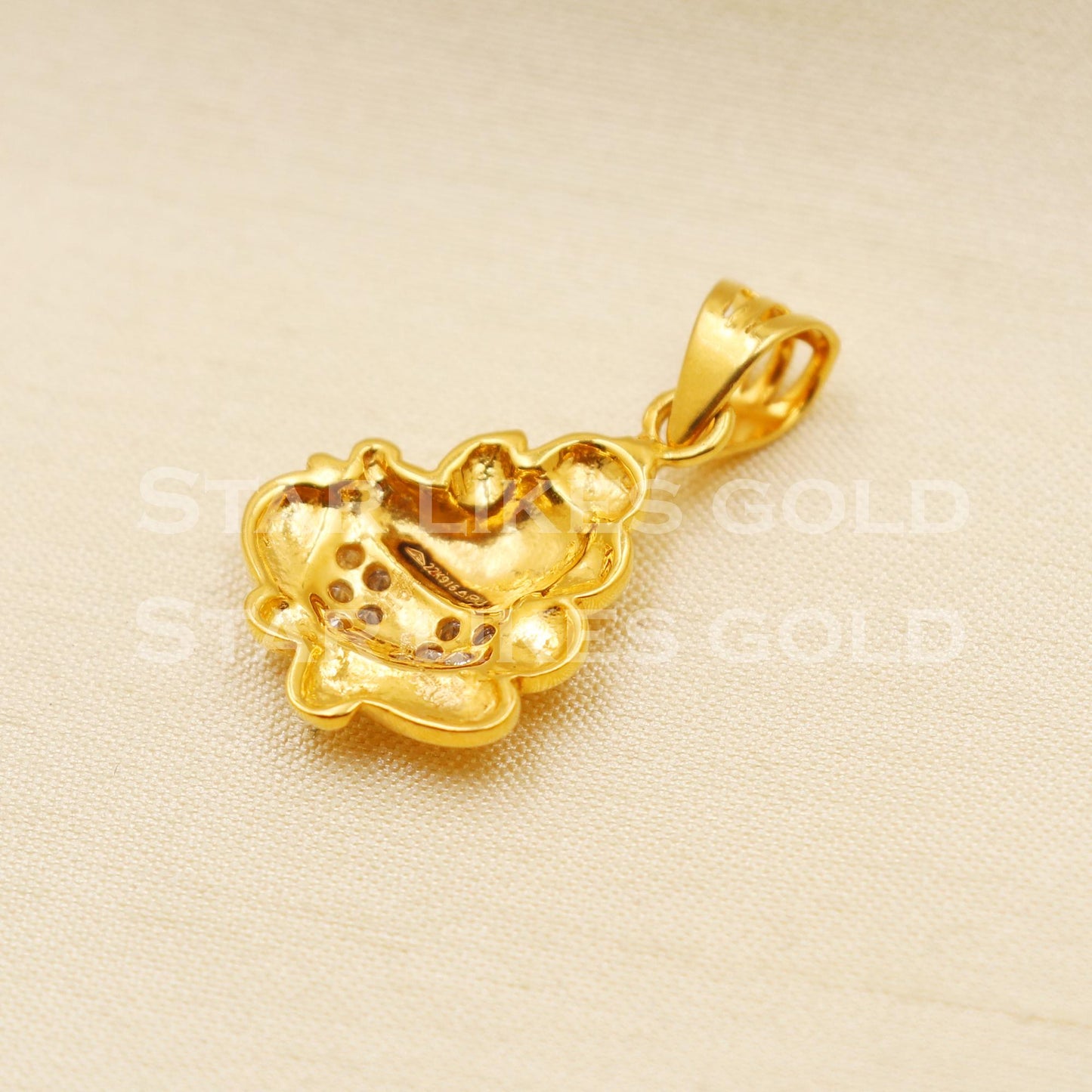 Ganeshji 22k Yellow Gold Handmade Charms Pendant light weight Jewelry, PR1216