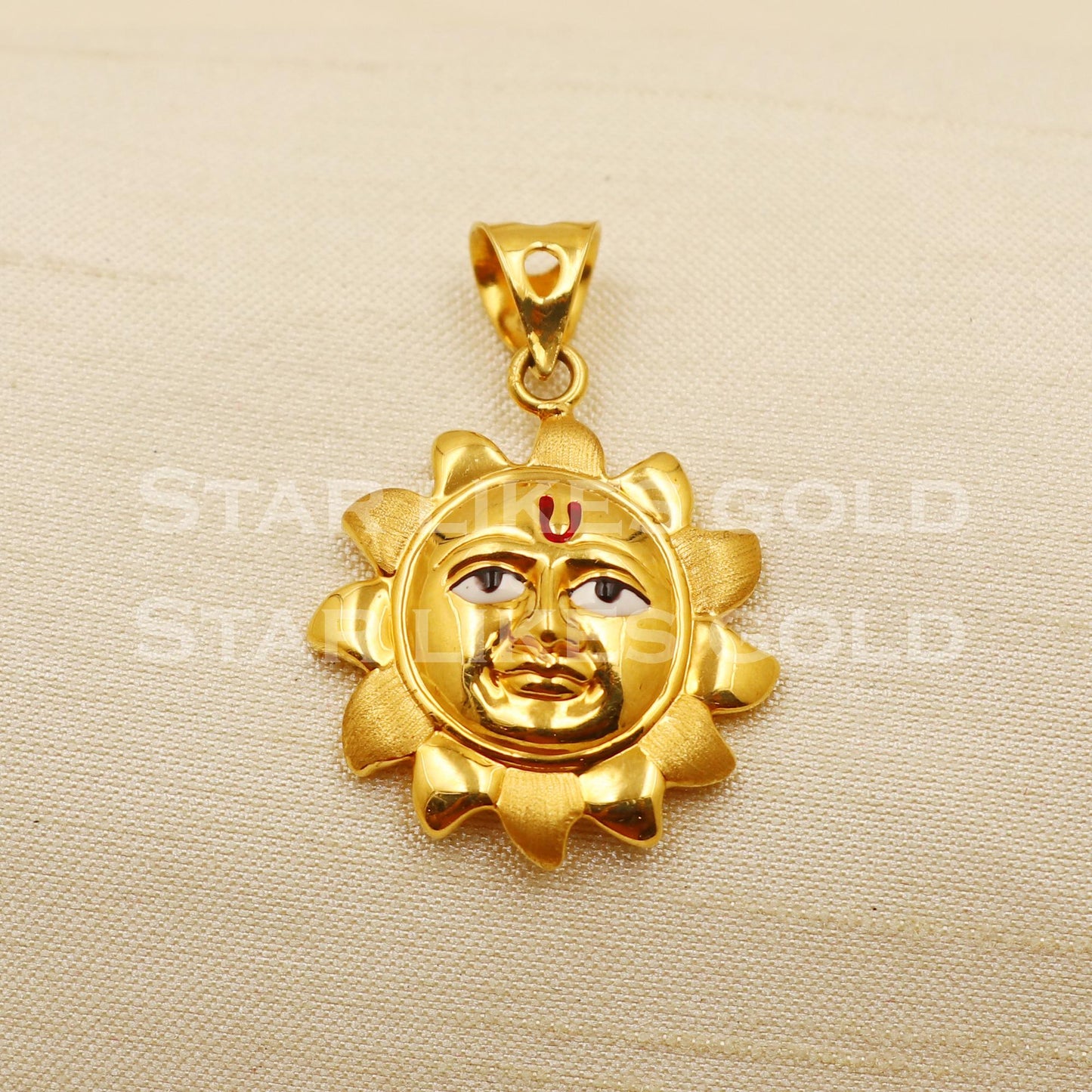 Sun 22k Yellow Gold Handmade Pendant Jewelry, PR1265