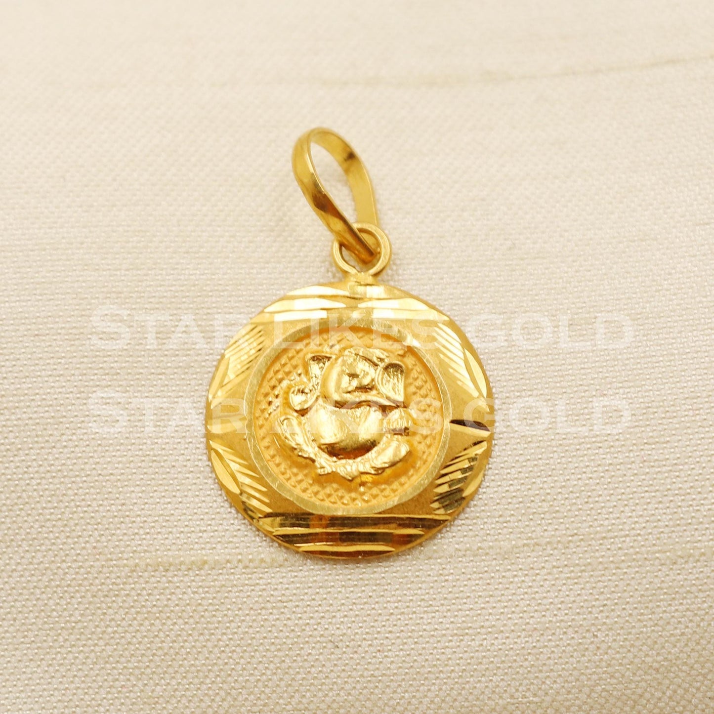 Ganeshji 22k Yellow Gold Handmade Pendant Jewelry, PR1284