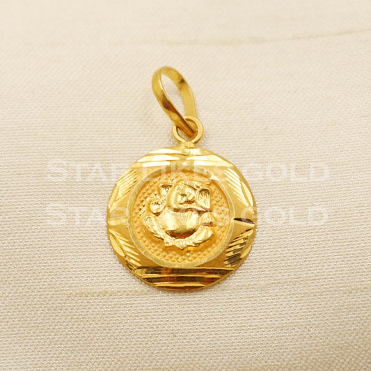 Ganeshji 22k Yellow Gold Handmade Pendant Jewelry, PR1284