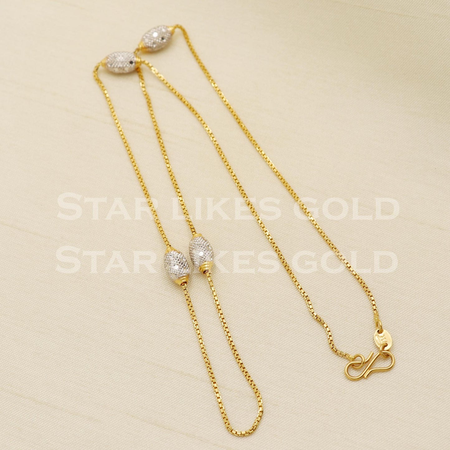 22k 22KT GOLD chain necklace Handmade fine Jewelry, PR1314