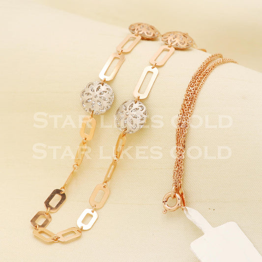 18k 18KT Rose GOLD chain necklace Handmade fine Jewelry, PR1333