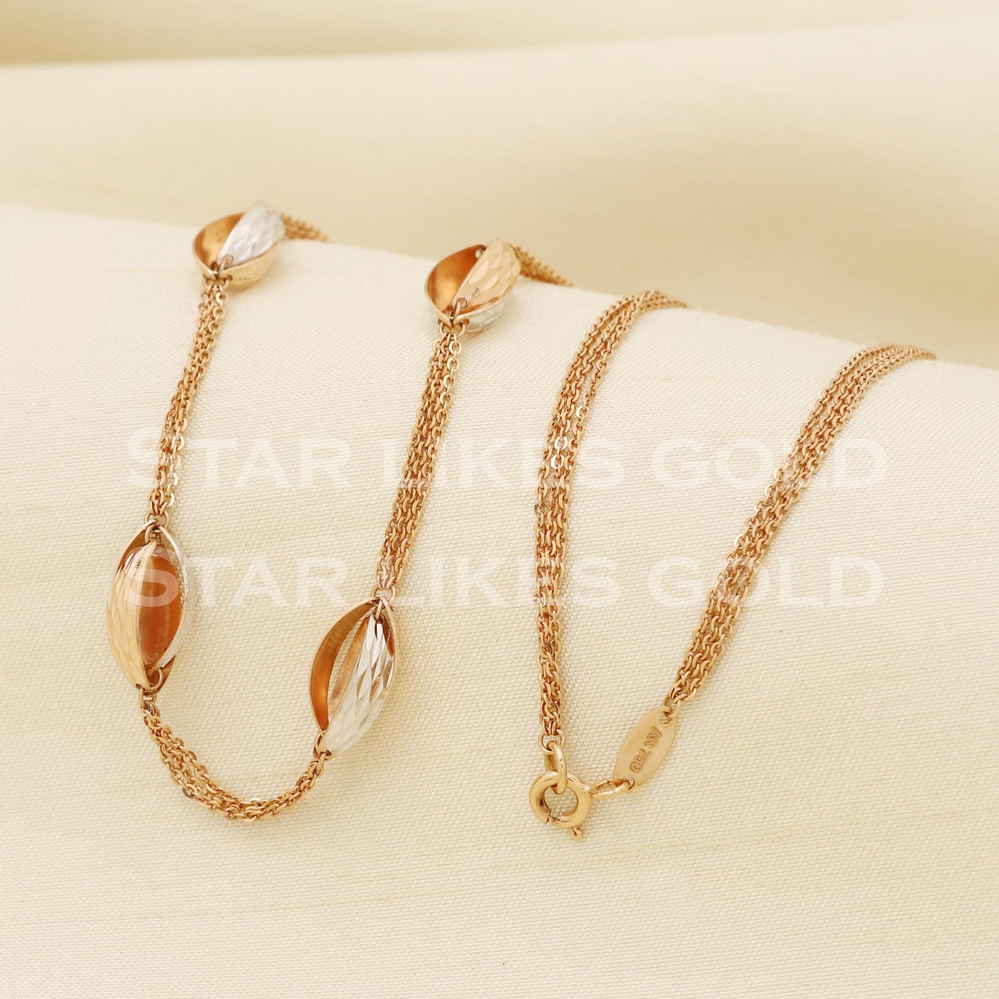 18k 18KT GOLD chain necklace Handmade fine Jewelry, PR1338