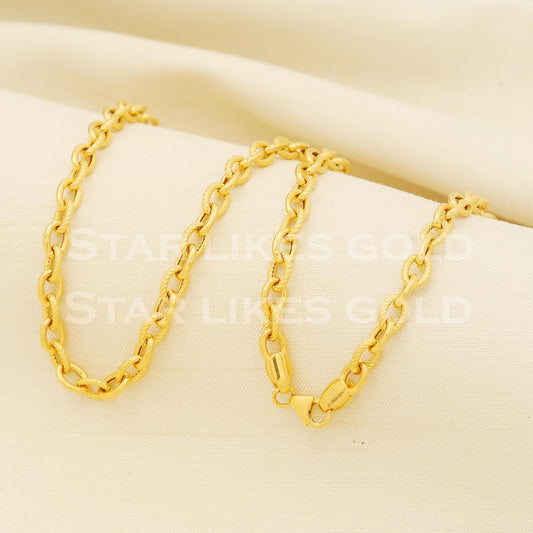 22k 22KT GOLD chain necklace Handmade fine Jewelry, PR1349