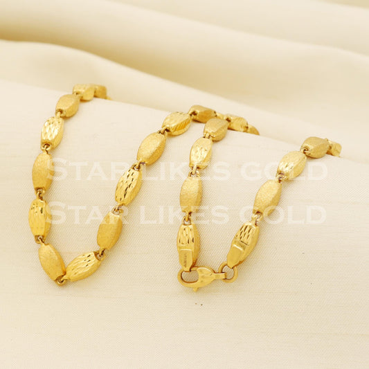 22k 22KT GOLD chain necklace Handmade fine Jewelry, PR1354