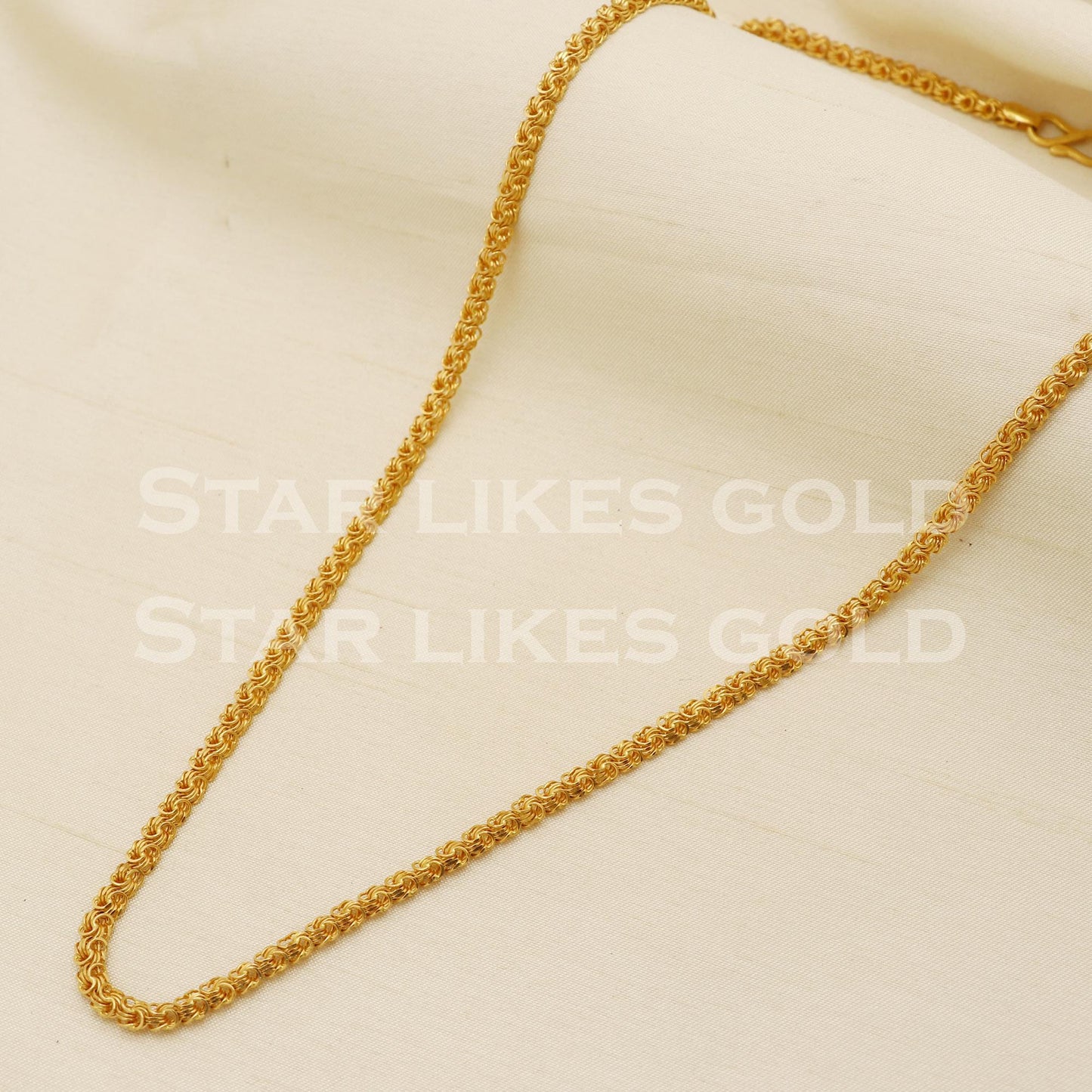 22k Hallmark Gold Heavy Byzantine Link Chain for Men & Women, PR1355
