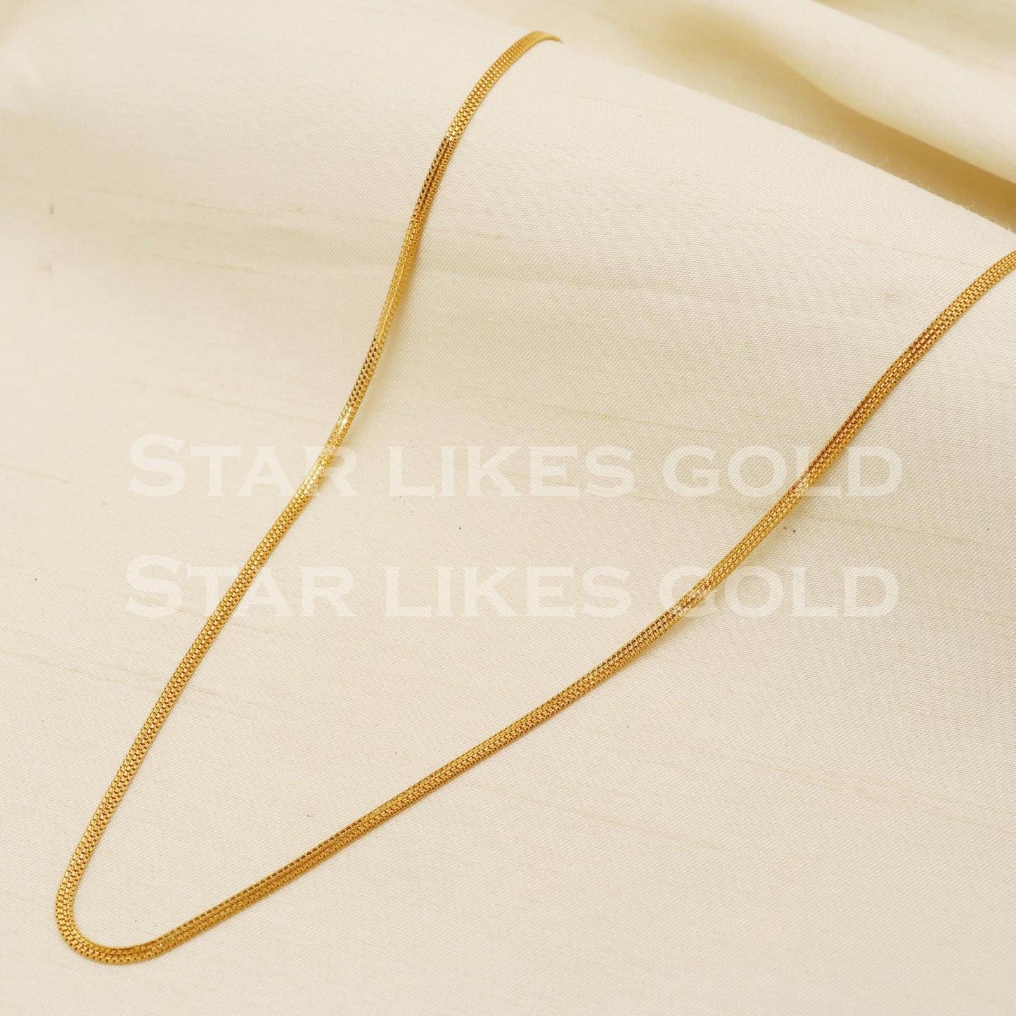 Modern 22k Gold Hallmark Minimalist Box Pattern Mesh Chain, PR1362