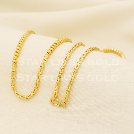 unisex 22k 22KT GOLD chain necklace Handmade fine link chain Jewelry, PR1368