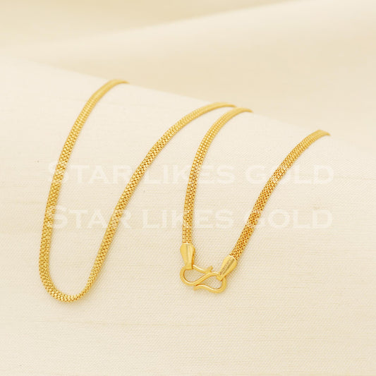 Premium 22k Gold Box Design Chain with Hallmark, PR1372