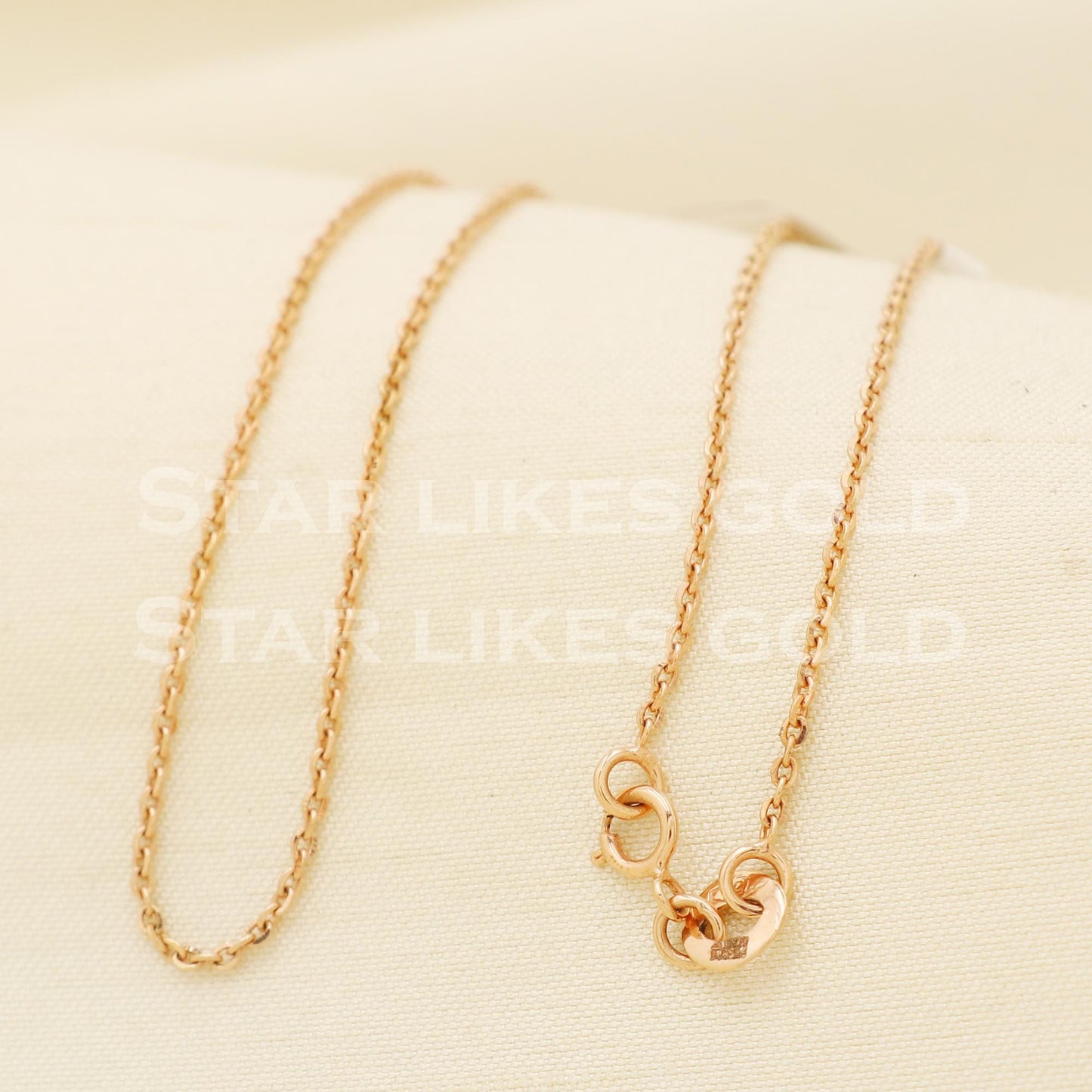 18k 18KT GOLD rose gold chain necklace Handmade fine Jewelry, PR1374