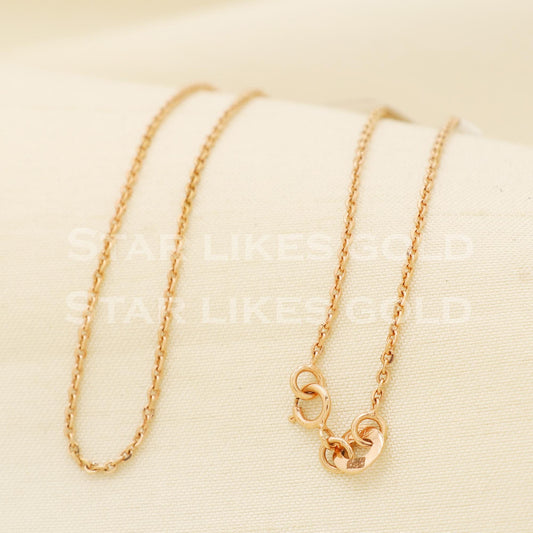 18k 18KT GOLD rose gold chain necklace Handmade fine Jewelry, PR1374